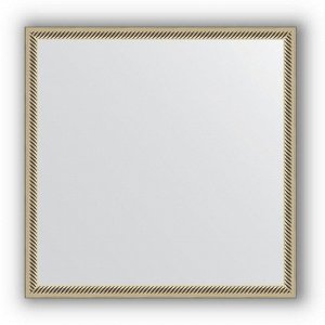 Зеркало в багетной раме - витое серебро 28 мм, 58 х 58 см, Evoform