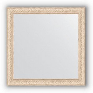 Зеркало в багетной раме - беленый дуб 57 мм, 64 х 64 см, Evoform