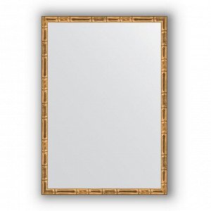 Зеркало в багетной раме - золотой бамбук 24 мм, 47 х 67 см, Evoform
