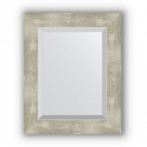 Зеркало с фацетом в багетной раме - алюминий 61 мм, 41 х 51 см, Evoform
