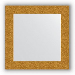 Зеркало в багетной раме - чеканка золотая 90 мм, 70 х 70 см, Evoform