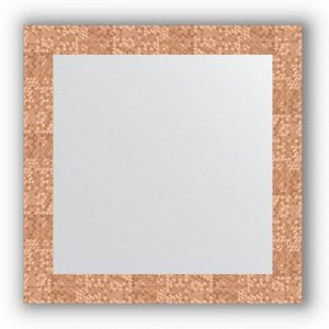 Зеркало в багетной раме - соты медь 70 мм, 66 х 66 см, Evoform