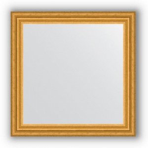 Зеркало в багетной раме - состаренное золото 67 мм, 66 х 66 см, Evoform