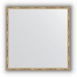Зеркало в багетной раме - серебряный бамбук 24 мм, 57 х 57 см, Evoform