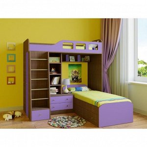 Детская двухъярусная кровать «Астра 4», цвет дуб шамони/фиолетовый
