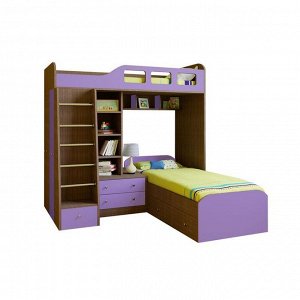 Детская двухъярусная кровать «Астра 4», цвет дуб шамони/фиолетовый