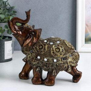 Сувенир полистоун "Слон в попоне с кисточками и зеркалами" в ассортименте 18х9х20,5 см