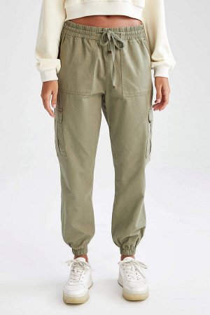 Тканые брюки-карго Jogger с карманами и завязками на талии