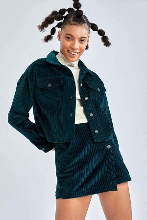 Бархатная куртка-рубашка Cool Pocket с детальной отделкой Relax Fit
