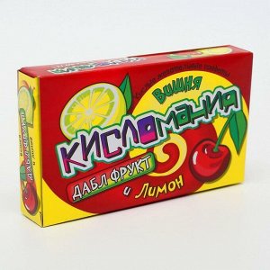 Жевательные конфеты «Кисломания дабл фрукт», вишня и лимон, 16 г