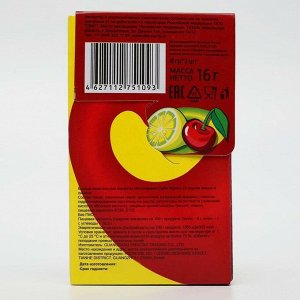 Жевательные конфеты «Кисломания дабл фрукт», вишня и лимон, 16 г