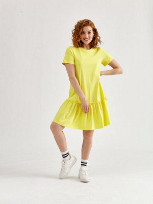 Платье кулирка od-633-1 светло-желтое