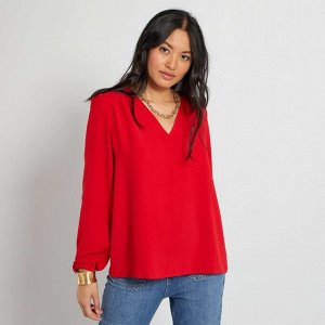 Блузка с длинными рукавами - красный