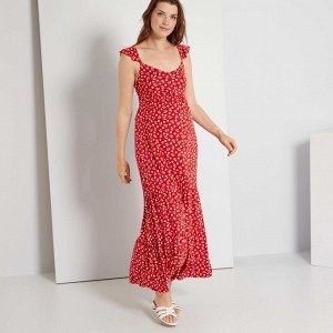 Длинное платье для беременных - красный