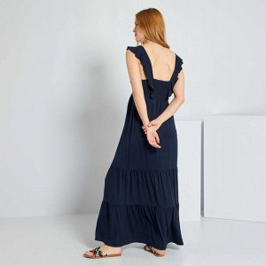 Длинное платье для беременных - синий