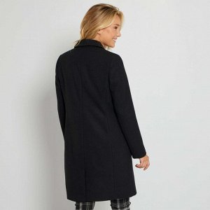 Шерстяное пальто - черный