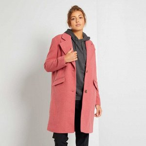 Пальто с шевронным узором - розовый
