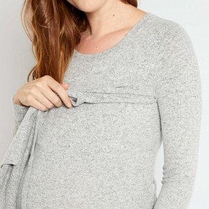 Джемпер для кормящих мам и беременных - серый