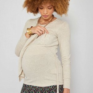 Джемпер для кормящих мам и беременных - бежевый