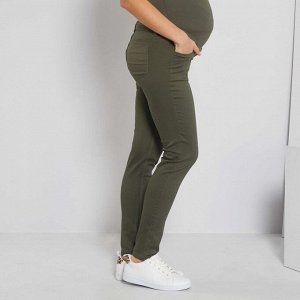Узкие брюки для беременных - хаки