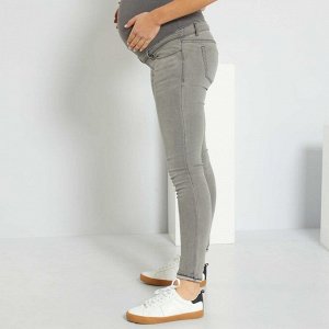 Узкие джинсы длиной L30 для беременных - серый