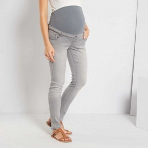 Облегающие джинсы для беременных - серый