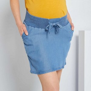 Короткая юбка для будущих мам - голубой