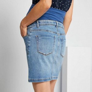 Джинсовая юбка для будущих мам - голубой
