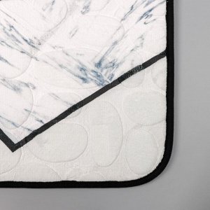 Набор ковриков для ванны и туалета Доляна «Галька геометрическая», 2 шт: 40x50, 50x80 см, цвет серый