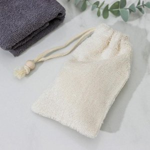 Мочалка-мешочек из сизаля Доляна, для вкладывания мыла, 10x17 см