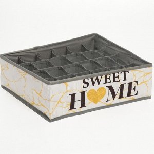 TEXTURA Кофр для белья 24 ячейки &quot;Sweet home&quot;, 35 х 30 х 10 см