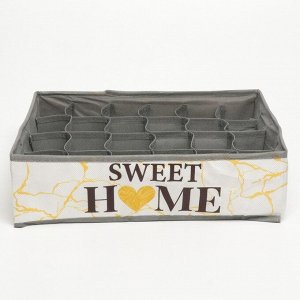 Кофр для белья 24 ячейки "Sweet home", 35 х 30 х 10 см