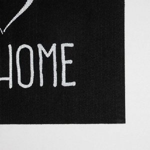 Коврик придверный светящийся в темноте Доляна «Мой дом», 50x80 см, цвет чёрный