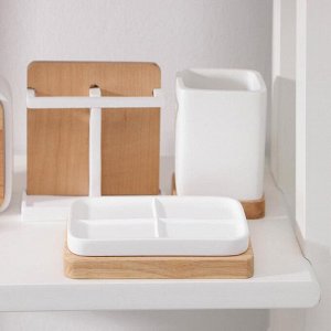 Набор аксессуаров для ванной комнаты «Агат», 4 предмета (мыльница, дозатор 300мл, 2 стакана)