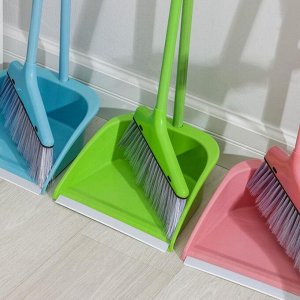 Щётка для пола Доляна, совок 25x26 см, щётка 23 см, металлическая ручка 78 см, МИКС