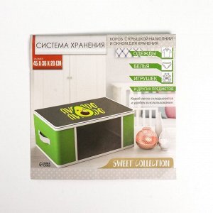 Органайзер для хранения, кофр для белья с pvc-окном «Avocado», 30 х 45 х 20 см.