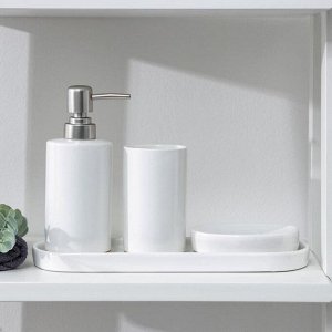 Набор аксессуаров для ванной комнаты Доляна «Гармония», 4 предмета (дозатор 380 мл, мыльница, стакан, подставка)