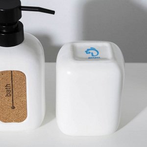 Набор аксессуаров для ванной комнаты Доляна «Лофт», 2 предмета (дозатор для мыла, стакан)