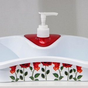 Подставка для ванных и кухонных принадлежностей с дозатором, 26x12x13 см, цвет МИКС