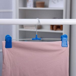 Вешалка для брюк и юбок с зажимами, 27,5x12 см, цвет МИКС