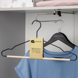 Вешалка для одежды SAVANNA Wood, 41,5x22,5x1 см, цвет чёрный