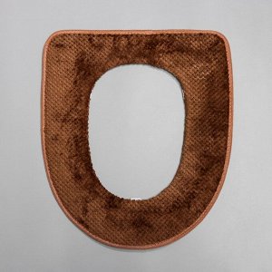 Чеxол на сиденье для унитаза на липучкаx «Плюш», 34?40 см, цвет МИКС