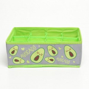 Кофр для белья 12 ячеек "Avocado", 27 х 20 х 10 см