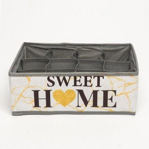 Органайзер для хранения белья, кофр 12 ячеек Sweet home, 27x20x10 см