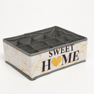 Кофр для белья 12 ячеек "Sweet home", 27 х 20 х 10 см