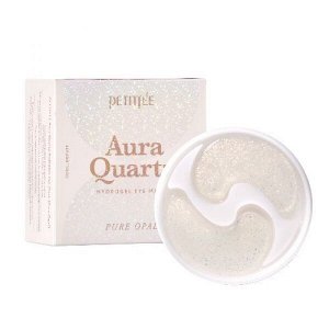 PETITFEE AURA QUARTZ HYDROGEL EYE MASK PURE OPAL ГИДРОГЕЛЕВЫЕ ПАТЧИ ДЛЯ ГЛАЗ С ПРОТЕИНАМИ ЖЕМЧУГА И ПУДРОЙ ОПАЛА