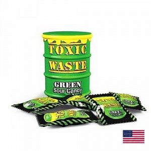 Toxic Waste Green 42g - Супер кислые конфеты Токсик в банке