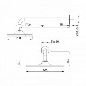 LM3922C "PRIZMA" Смеситель для ванны и душа встраиваемый, с дополнительной 3-функциональной лейкой,