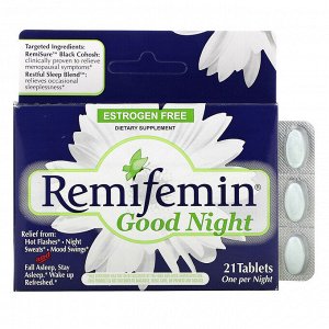 Enzymatic Therapy, Remifemin, добавка для спокойного сна, 21 таблетка