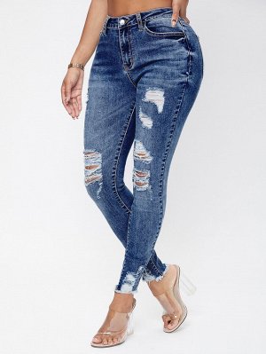 SXY Рваные джинсы с необработанным краем